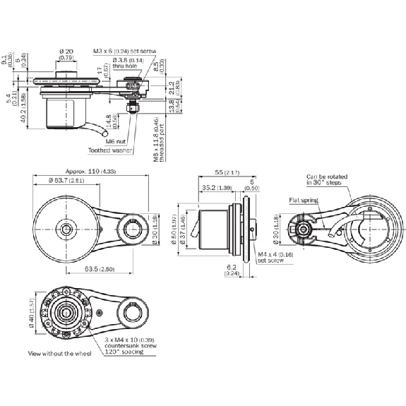 Roue de mesure 200mm 7-27V HTL/Push pull câble 10m - DBV50E-22GNA1000-Lire la description