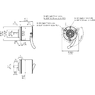 Codeur inc. Ø36mm Axe plein 6mm 1000i/t 7-30Vdc HTL/PushPull Câble 5m - DBS36E-S3EM01000-Lire la description