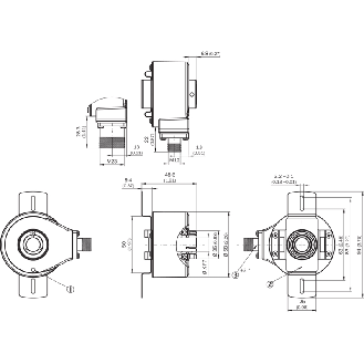 Codeur inc. Ø60mm Axe trav. 10mm 10-27V 2500i/t TTL/PushPull M12 8P - DBS60E-RDEC02500-Lire la description