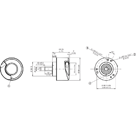 Codeur inc. Ø60mm Axe plein 10mm 01000i/t 5V TTL/RS422 M12 8P+C0.5m - DBS60E-S4AP01000-Lire la description