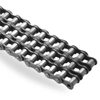 Dreifach-Antriebskette mit Stahlrollen pro 5 Meter ISO 28B-3 im Abstand von 444 mm-Beschreibung lesen