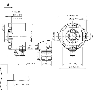 Codeur inc. Ø60mm Axe trav. 12mm 10000i/t PROG 5-32V TTL/HTL M23 12P - DFS60B-TEMA10000-Lire la description