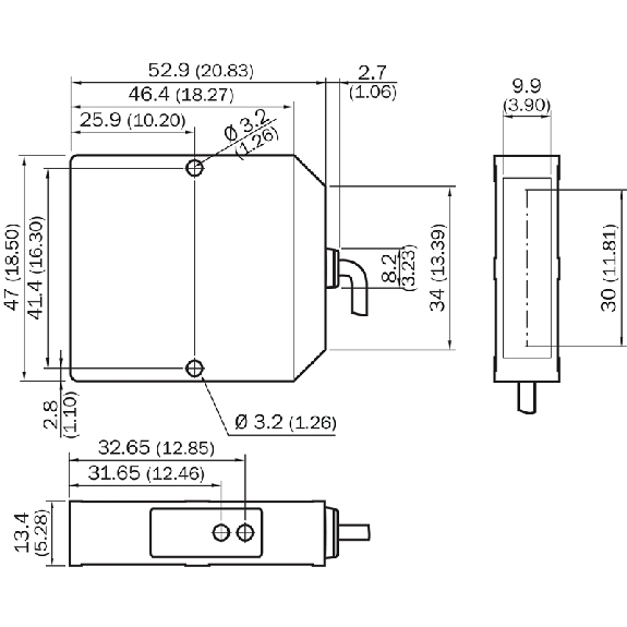Cellule Barrage (E+R) Ligne Laser P=3,5m / Connect.+Câble 2m - WSE130L-54-Lire la description