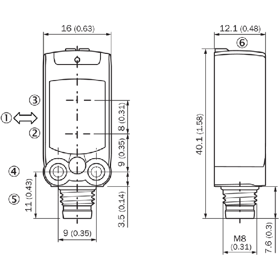 Cellule PNP/NPN P=120mm PinPoint LO / M08 3P - WTB4FT-21311120ZZZ-Lire la description
