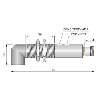 Cellule Bar. reflex PNP/NPN P=500mm IR M18 Métal Radial M12 - FT18SM-CR 90 H-Lire la description
