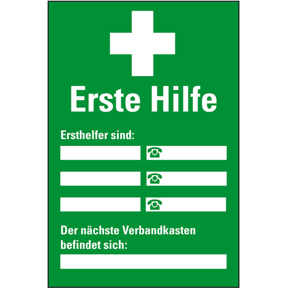 Aushang Erste Hilfe, Kunststoff, 200x300mm Aushang Erste Hilfe, Kunststoff, 200x300mm-Beschreibung lesen