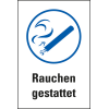 Gebots-Kombischild Rauchen gestattet, praxisbewährt, Folie, selbstklebend, 150x100mm Gebots-Kombischild Rauchen gestattet, praxisbewährt, Folie, selbstklebend, 150x100mm