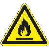 Warnschild Warnung vor feuergefährlichen Stoffen, Folie, SL 200mm, ASR A1.3, DIN EN ISO 7010 W021 Warnschild Warnung vor feuergefährlichen Stoffen, Folie, SL 200mm, ASR A1.3, DIN EN ISO 7010 W021