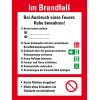 Aushang Verhaltensregeln Im Brandfall, Kunststoff, 300x400mm, ASR A1.3, DIN EN ISO 7010 Aushang Verhaltensregeln Im Brandfall, Kunststoff, 300x400mm, ASR A1.3, DIN EN ISO 7010