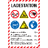 Hinweis-Kombischild LADESTATION, Text/Piktogramme ASR/ISO, Folie, 300x200mm Hinweis-Kombischild LADESTATION, Text/Piktogramme ASR/ISO, Folie, 300x200mm