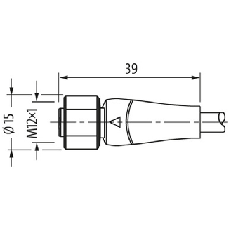M12A Fem Droit 5p Inox F&B; Câble TPE-S 5x0.34 Bleu 15m - 7024-12241-3391500-Lire la description