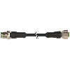 M12A Fem Droit 4p/M12A Mâle Droit 4p; PVC (UL/CSA) 4x0.34 Noir 4m - 7000-40021-6140400