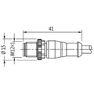 M12A Fem Droit 4p/M12A Mâle Droit 4p; PVC (UL/CSA) 4x0.34 Noir 4m - 7000-40021-6140400-Lire la description