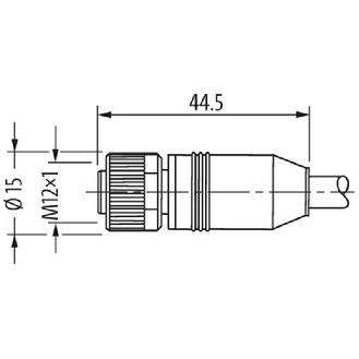 M12 Fem Droit 5p/M12 Mâle Droit; PUR UL/CSA Blindé 5x0.34 Jaune 2m - 7030-40521-0420200-Lire la description