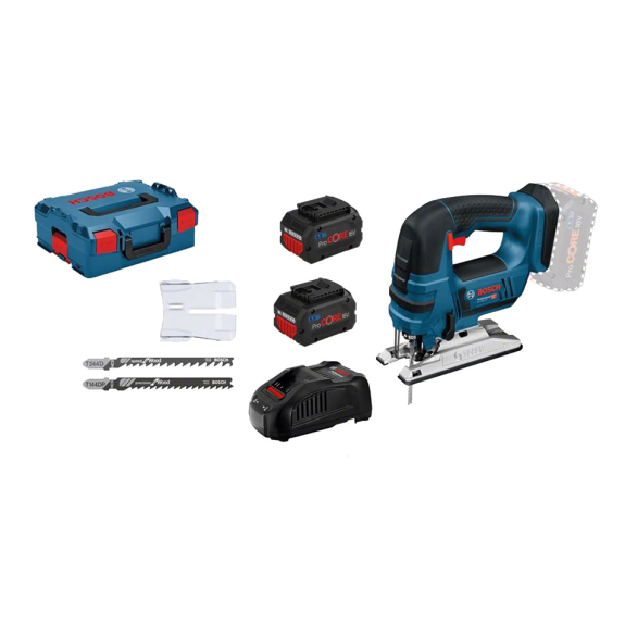 Scie sauteuse 18V GST 18 V-LI B + 2 batteries Procore 55 Ah + chargeur en coffret L-boxx - BOSCH - 06015A610C-Lire la description
