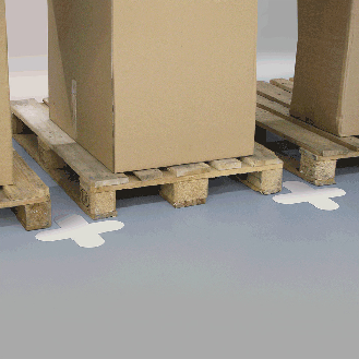 Bodenmarkierer X-Stücke, Rutschhemmung R10, weiß, Spezial-Kunststoff, 320x320x100mm, 10/VE-Beschreibung lesen