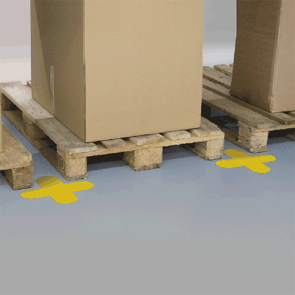 Bodenmarkierer X-Stücke, Rutschhemmung R10, gelb, Spezial-Kunststoff, 320x320x100mm, 10/VE Bodenmarkierer X-Stücke, Rutschhemmung R10, gelb, Spezial-Kunststoff, 320x320x100mm, 10/VE-Beschreibung lesen