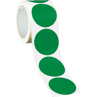 Bodenmarkierungspunkte, grün (ca. RAL 6018), Ø 68mm, 450/Rolle-Beschreibung lesen