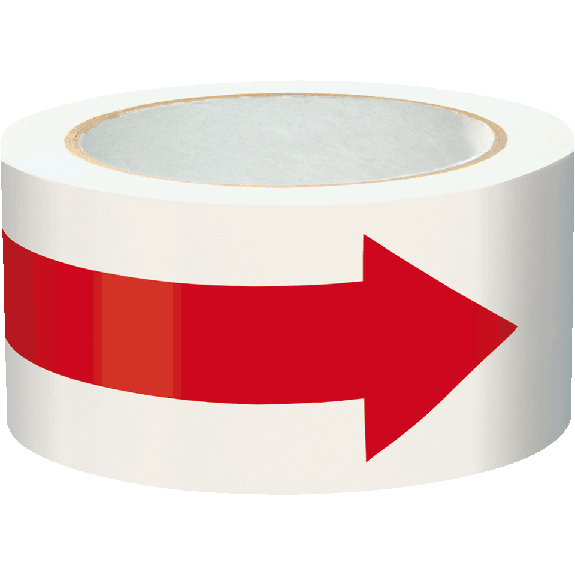 Bodenmarkierungspfeile, rot, Folie, selbstklebend, Pfeillänge 85mm, 170/Rolle-Beschreibung lesen