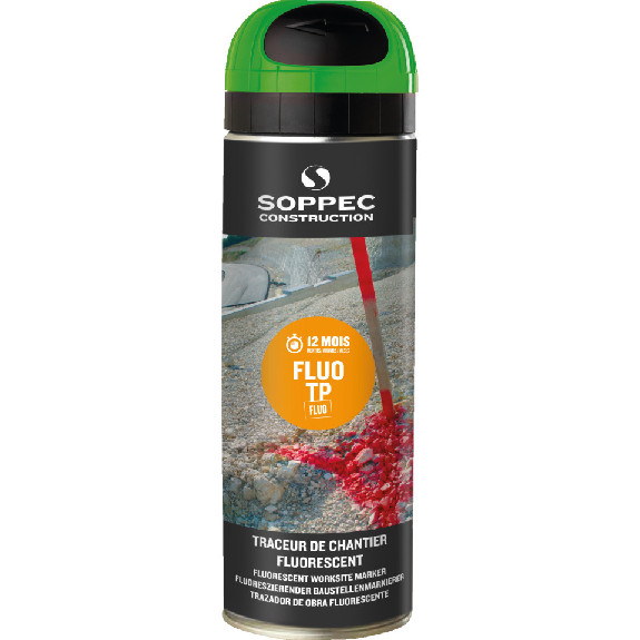 SOPPEC Markierfarbe Fluo T.P., für ca. 10 Monate, grün, fluoreszierend, 500ml/Dose-Beschreibung lesen