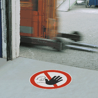 Bodenzeichen Zutritt für Unbefugte verboten, Bodenmarkierungsfolie, Ø 600mm, ASR A1.3, Rutschhemmung R10-Beschreibung lesen