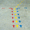 Bodenmarkierungspfeile, blau, Folie, selbstklebend, Pfeillänge 135mm, 110/Rolle