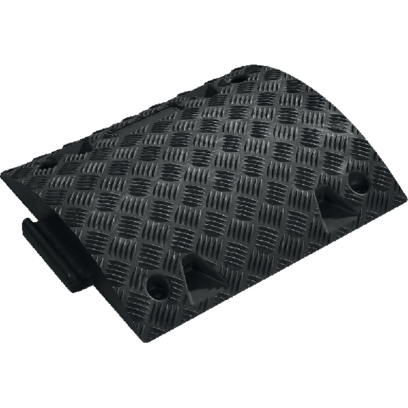 Mittelteil für Tempo-Stopp-Schwelle, mit Nase, schwarz, Kunststoff, 420x500x75mm-Leggi tutto
