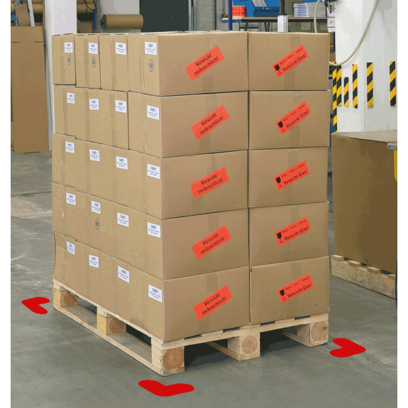 Bodenmarkierer L-Stücke, Rutschhemmung R10, rot, Spezial-Kunststoff, 210x210x100mm, 10/VE-Beschreibung lesen
