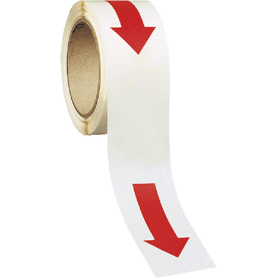 Bodenmarkierungspfeile, rot, Folie, selbstklebend, Pfeillänge 135mm, 110/Rolle Bodenmarkierungspfeile, rot, Folie, selbstklebend, Pfeillänge 135mm, 110/Rolle-Beschreibung lesen