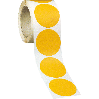 Bodenmarkierungspunkt, gelb (ca. RAL 1018), Ø 68mm, 450/Rolle-Beschreibung lesen