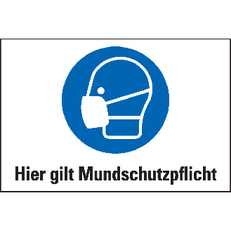 Boden-Hinweisschild Hier gilt Mundschutzpflicht, Rutschhemmung R10, Bodenmarkierungsfolie, 300x200mm, ASR A1.5-Beschreibung lesen