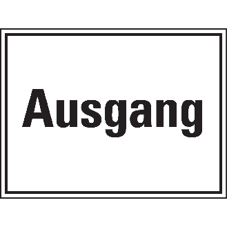 Boden-Hinweisschild Ausgang, Rutschhemmung R10, Bodenmarkierungsfolie, 400x300mm-Beschreibung lesen