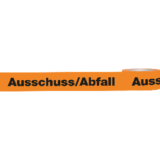 Klebeband Ausschuss/Abfall, orange/schwarz, Polypropylen, selbstklebend, 50mm, 66m/Rolle-Beschreibung lesen