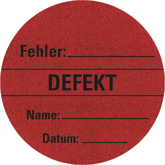 Organisationsetikett Defekt, rot, Primärfaser-Graspapier, Ø 60mm, 6/Bogen Organisationsetikett Defekt, rot, Primärfaser-Graspapier, Ø 60mm, 6/Bogen-Beschreibung lesen