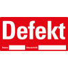 Etikett Defekt, beschriftbar rot, Haftpapier, ablösbar, 148x74mm, 500/Rolle