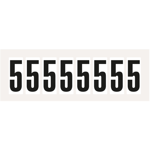 Zahl 5, weiß/schwarz, Folie, Schrifthöhe 60mm, 78,0x35,7mm, 10/Bogen Zahl 5, weiß/schwarz, Folie, Schrifthöhe 60mm, 78,0x35,7mm, 10/Bogen-Beschreibung lesen