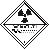Verpackungskennzeichen Klasse 7A Radioactive I, Folie, seewasserbeständig, 100x100mm, IMDG-Code, GGVSEB, ADR, IATA