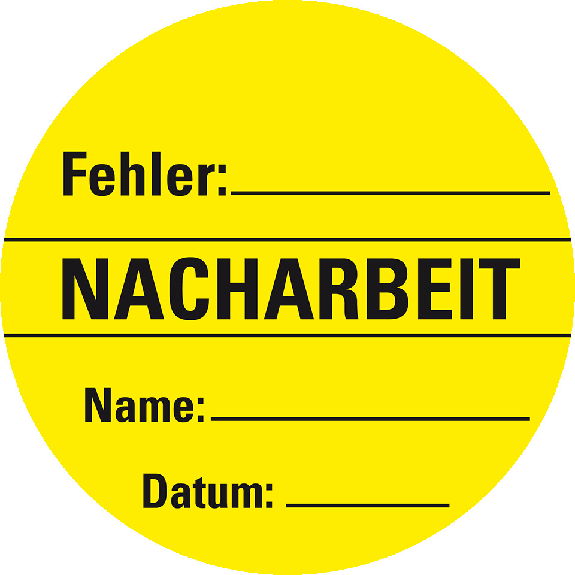 Organisationsetikett Nacharbeit, gelb, Haftpapier, ablösbar, Ø 60mm, 500/Rolle Organisationsetikett Nacharbeit, gelb, Haftpapier, ablösbar, Ø 60mm, 500/Rolle-Beschreibung lesen