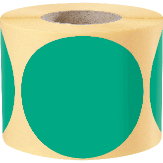 Markierungspunkt, blanko, grün, Haftpapier, ablösbar, Ø 75mm, 500/Rolle-Beschreibung lesen