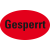 Organisationsetikett Gesperrt, oval rot, Haftpapier, ablösbar, 90x53mm, 500/Rolle Organisationsetikett Gesperrt, oval rot, Haftpapier, ablösbar, 90x53mm, 500/Rolle