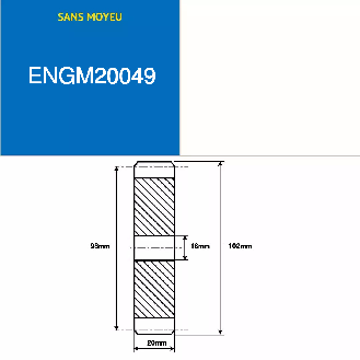 ENGM20049  49 Zähne  Modul: 2  Teilungsdurchmesser: 98 mm  Außendurchmesser: 102 mm  Zahnbreite: 20 mm-Beschreibung lesen