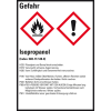 Gefahrstoffetikett Isopropanol, GefStoffV/GHS/CLP, Folie, 52x74mm, 10/Bogen Gefahrstoffetikett Isopropanol, GefStoffV/GHS/CLP, Folie, 52x74mm, 10/Bogen