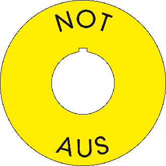 NOT-AUS-Kontrastunterlage mit Nase, Kunststoff, Ø 60/22,5mm-Beschreibung lesen