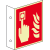 PERMALIGHT power langnachleuchtend Fahnenschild Brandmelder, doppelseitig, Aluminium, 150x150mm PERMALIGHT power langnachleuchtend Fahnenschild Brandmelder, doppelseitig, Aluminium, 150x150mm