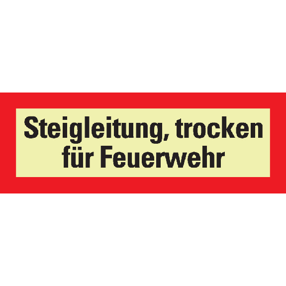 PERMALIGHT power langnachleuchtend Feuerwehrschild Steigleitung, trocken f.Feuerw., Folie, 210x74mm-Beschreibung lesen