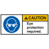 ANSI-Aufkleber CAUTION Eye protection required,UL anerk.,Folie,35x80mm,2/Bogen