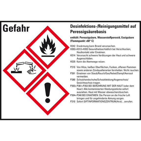 GHS-Etikett Desinfektion-/Reinig.., GefStoffV/GHS/CLP, Folie, 74x105mm, 8/Bogen GHS-Etikett Desinfektion-/Reinig.., GefStoffV/GHS/CLP, Folie, 74x105mm, 8/Bogen-Beschreibung lesen