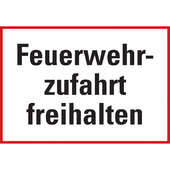 Feuerwehrschild Feuerwehrzufahrt freihalten, Aluminium, 350x500 mm-Lire la description
