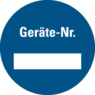 Inventaretiketten Geräte Nr., blau, Dokumentenfolie, Ø 30mm, 90/VE-Beschreibung lesen