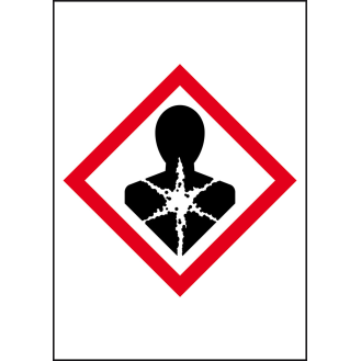 Gefahrensymbol Gesundheitsgefahr GHS 08, Folie, selbstklebend, 18x26mm, 10/Bogen, GHS-Verordnung-Beschreibung lesen